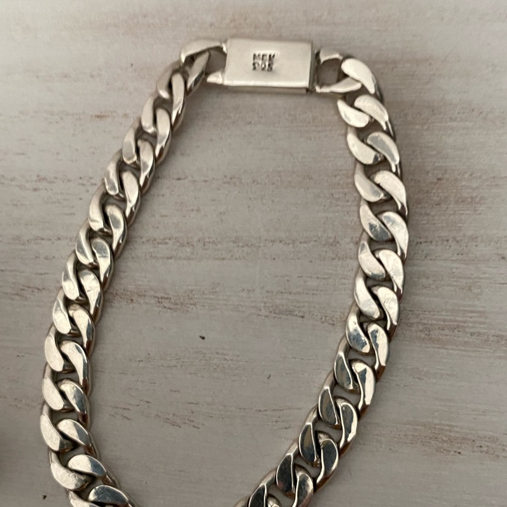 Men silver bracelet